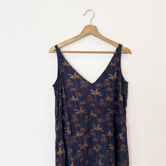 Boden- Navy & Gold ‘Alicia’ Rainforest/ Palm Tree Print Maxi Tiered Dress- 8P - Picture 2 of 7